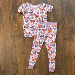 Little Sleepies Colorful Butterfly Kids Pajama Set